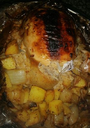 صورة لوصفة جاج محشي رز خضار بالفرن 🤤