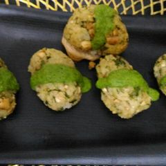 A picture of Baked Cheese Lava Rolls (from leftover rice).