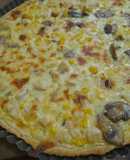 Quiche de pollo champiñones choclo