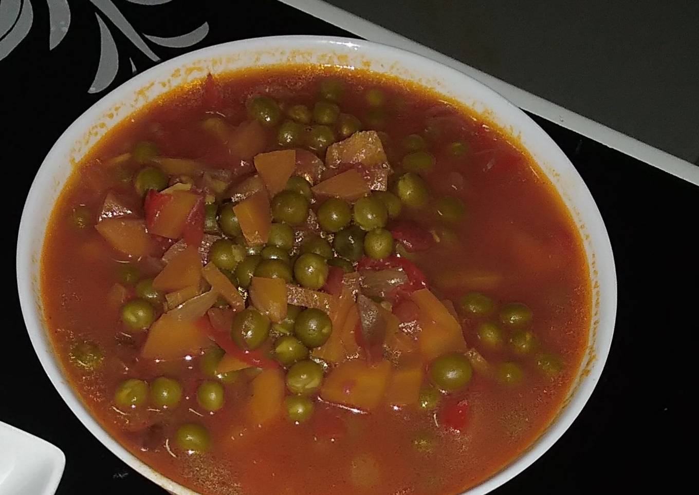 Carrot soup with peas #ThemeChallenge: