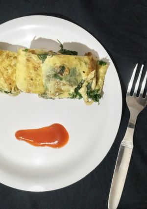 স্পিনাচ অমলেট (Spinach Omlete recipe in bengali) রেসিপির প্রধান ছবি