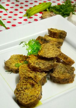 A picture of Coriander and spinach vadi.