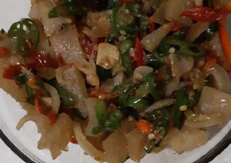 Recipe: Appetizing Oseng mercon kikil bumbu sederhana