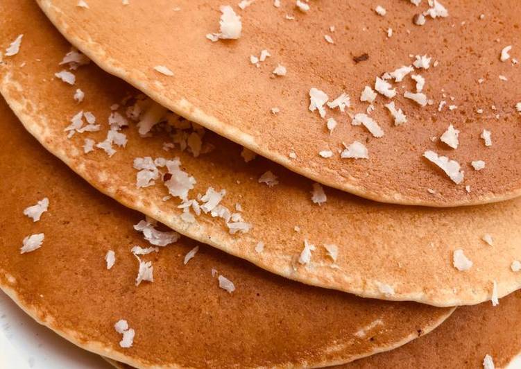 Eggless coconut pancake