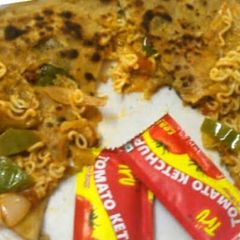 Leftover maggi se banaye Chinese Chowmein Parantha A picture of Leftover maggi se banaye Chinese Chowmein Parantha.