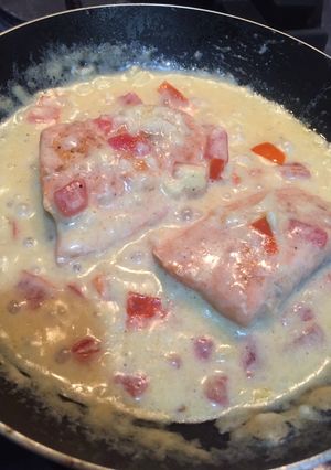 Foto resep Salmon Creamy Tomato Sauce #MPASI10Bulan
