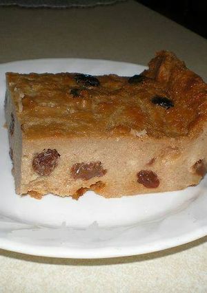 Una foto de Budin de pan y pasas