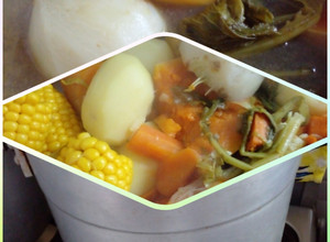 Una foto de Caldo de verduras y sopa crema