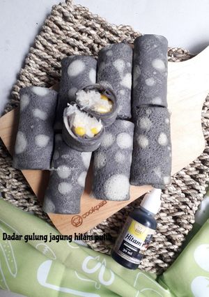 Foto resep Dadar gulung jagung hitam putih