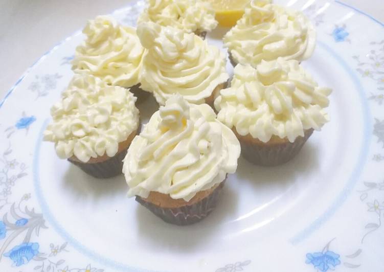 makanan Lemon Cup Cake Creamy Jadi, Enak