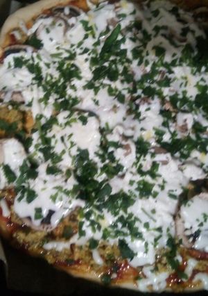 عکسی از دستور پیتزا مرغ