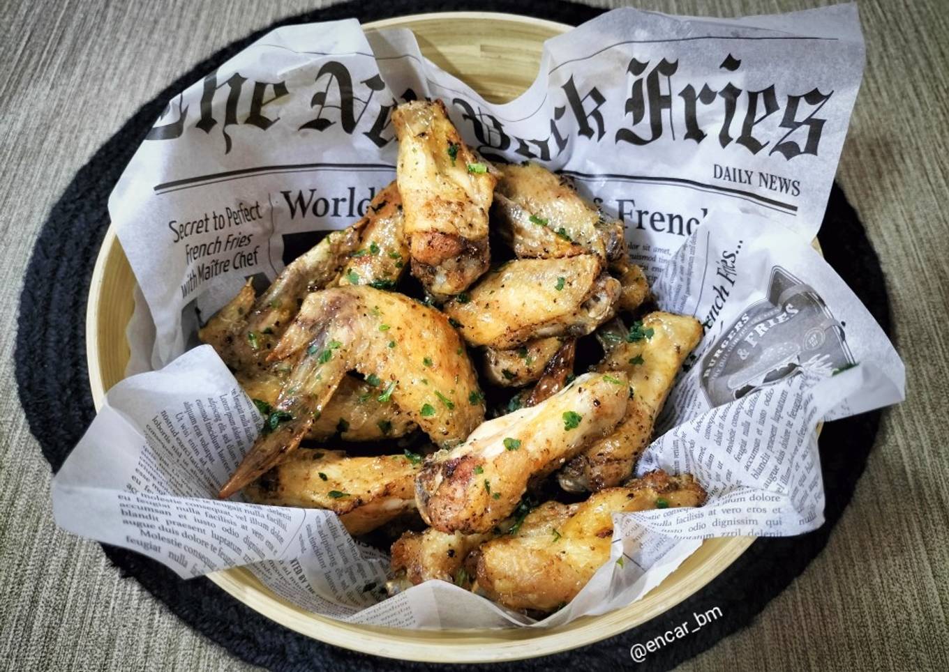 Alitas de pollo al curry en airfryer