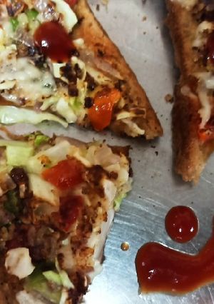 A picture of Cheesy bread pizza.