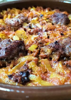 Una foto de Arroz al horno con pelota y caldo de cocido