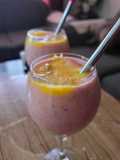 Strawberry mango lassi
