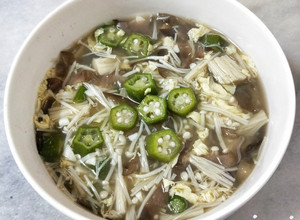 顧胃顧肝的養生湯品-菇菇秋葵蛋羹（減醣料理）（防疫提高免疫力） 的食譜成品照片