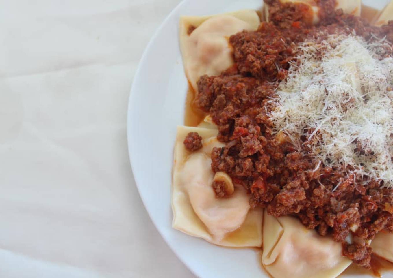 Raviolones de calabaza y queso