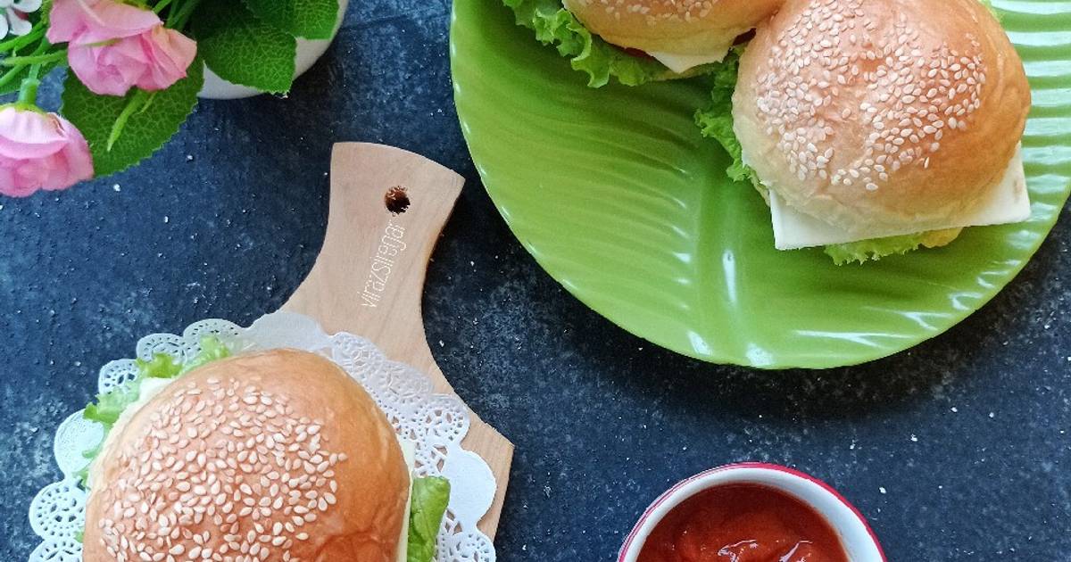 Resep ROTI BURGER (BURGER BUN) oleh virazsiregar Cookpad