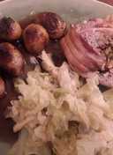 Sig's Cheese filled Meatloaf and wilted Cabbage