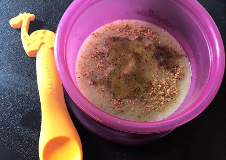 Mpasi 6month tepung beras putih organik mix brokoli & labu siam with taburan kaldu sapi + EVO