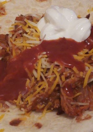 A picture of Pulled beef tacos.