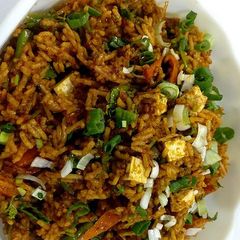A picture of Schezwaan Paneer Fried Rice.