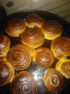 A picture of Cinnamon Buns #mystaplefoodrecipecontest.