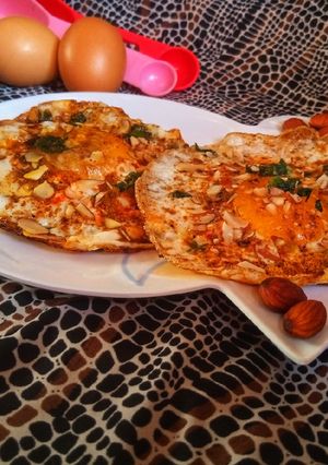 A picture of Almond fried Egg,🍳.