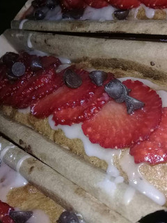 Una foto de Budín de Frutillas y Chips de Chocolate