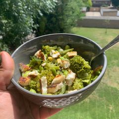 Broccoli halloumi salad A picture of Broccoli halloumi salad.