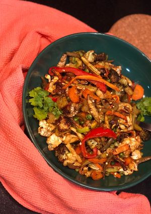 A picture of Air fried marinated-vegetables.