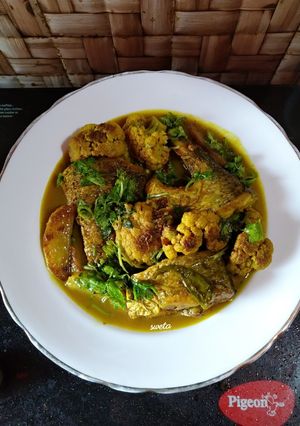 আলু,ফুলকপি দিয়ে ভেটকি মাছের ঝোল(Bhetki Curry recipe in Bengali) রেসিপির প্রধান ছবি