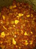 Boiled eggs in hungarian paprikash sauce