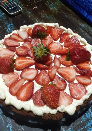 Una foto de Tarta con base de galletitas de chocolate