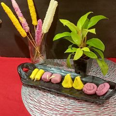 A picture of Diwali Sweets Phuljhari, chakra and Bom Making With instant Mawa.