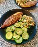 Cá Thu Áp Chảo Và Bí Ngòi Xào Bơ Tỏi