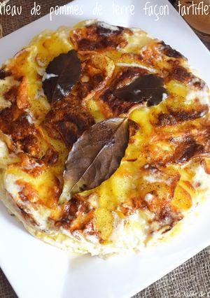 Une photo de Gâteau de pommes de terre façon tartiflette