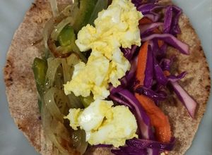 Una foto de Relleno para tacos o fajitas: vegetales y huevo