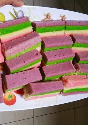 Foto resep Rainbow/unicorn steamed cake