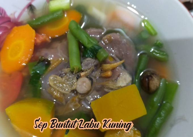 Resep Sop Buntut Labu Kuning, Enak