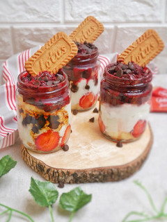 Foto resep Boba Cheesecake In Jar With Red Velvet Ice Cream
