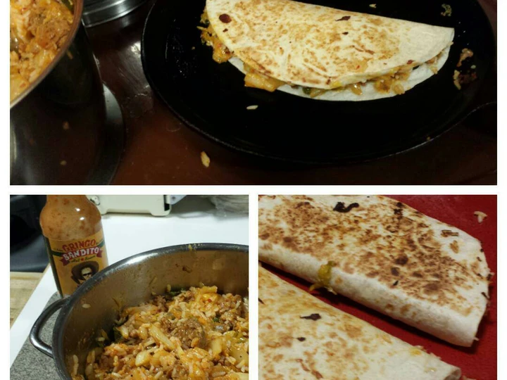Easy Steps to Prepare Kimchi Fried Rice Quesadilla with Chorizo the Delicious Makes you drool