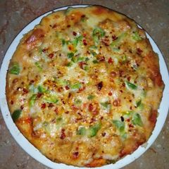 Hot and spicy pizza A picture of Hot and spicy pizza.