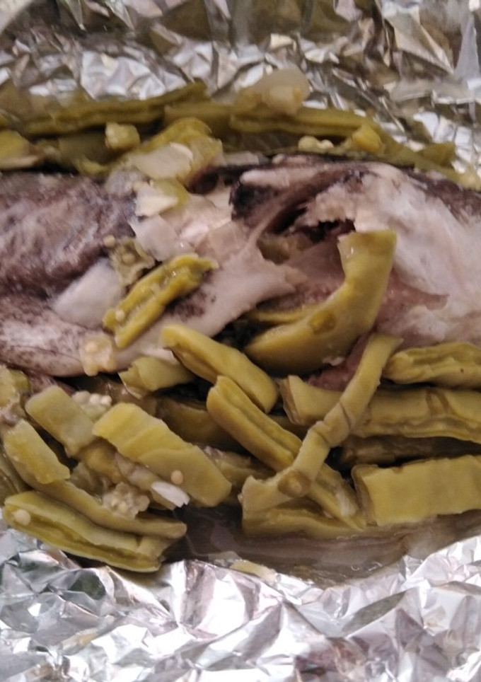 Una foto de Pescado empapelado