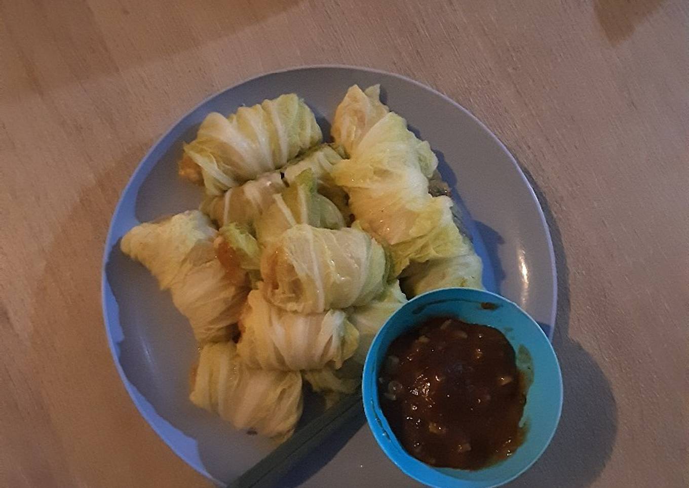 Sawi gulung isi ayam
