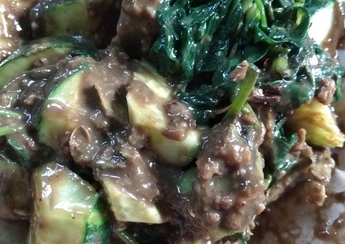 Rujak kangkung timun sambal asem