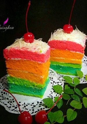 Foto resep Rainbow Cake Kukus ny. Liem