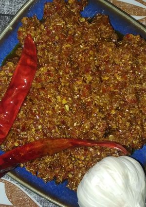 A picture of Marwari Dry Garlic Chutney.