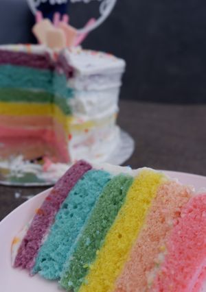 Foto resep Rainbow Cake Kukus Ny. Liem Super Lembuuut
