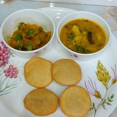 A picture of North Indian Breakfast Traditional Thali.